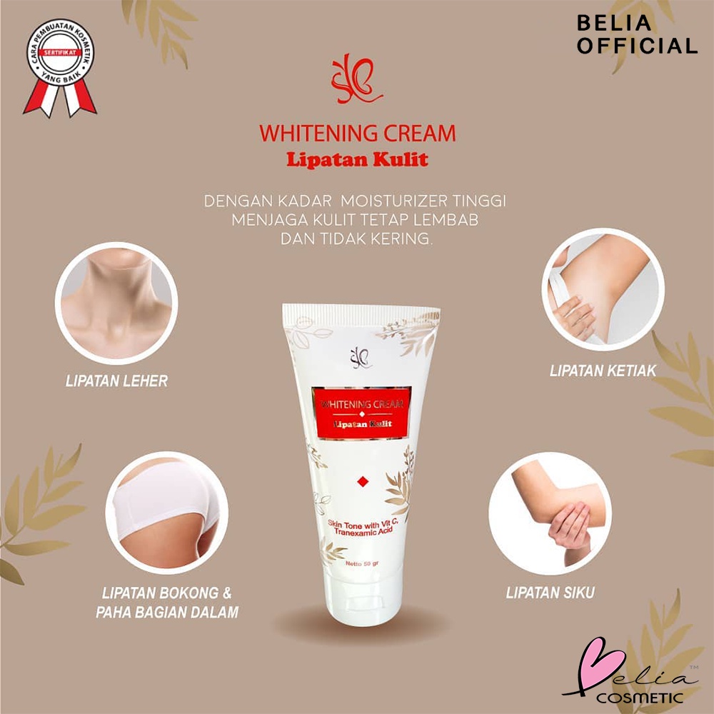 ❤ BELIA ❤ SYB Whitening Cream Lipatan Kulit | Krim Pemutih 50g (✔BPOM)