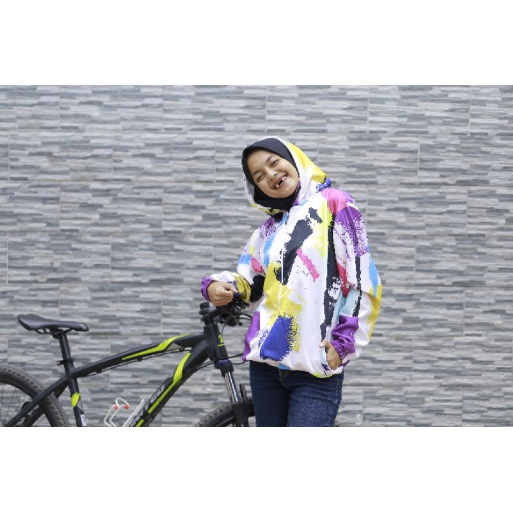 Jaket Sepeda Wanita Motif Printing Terbaru 2021