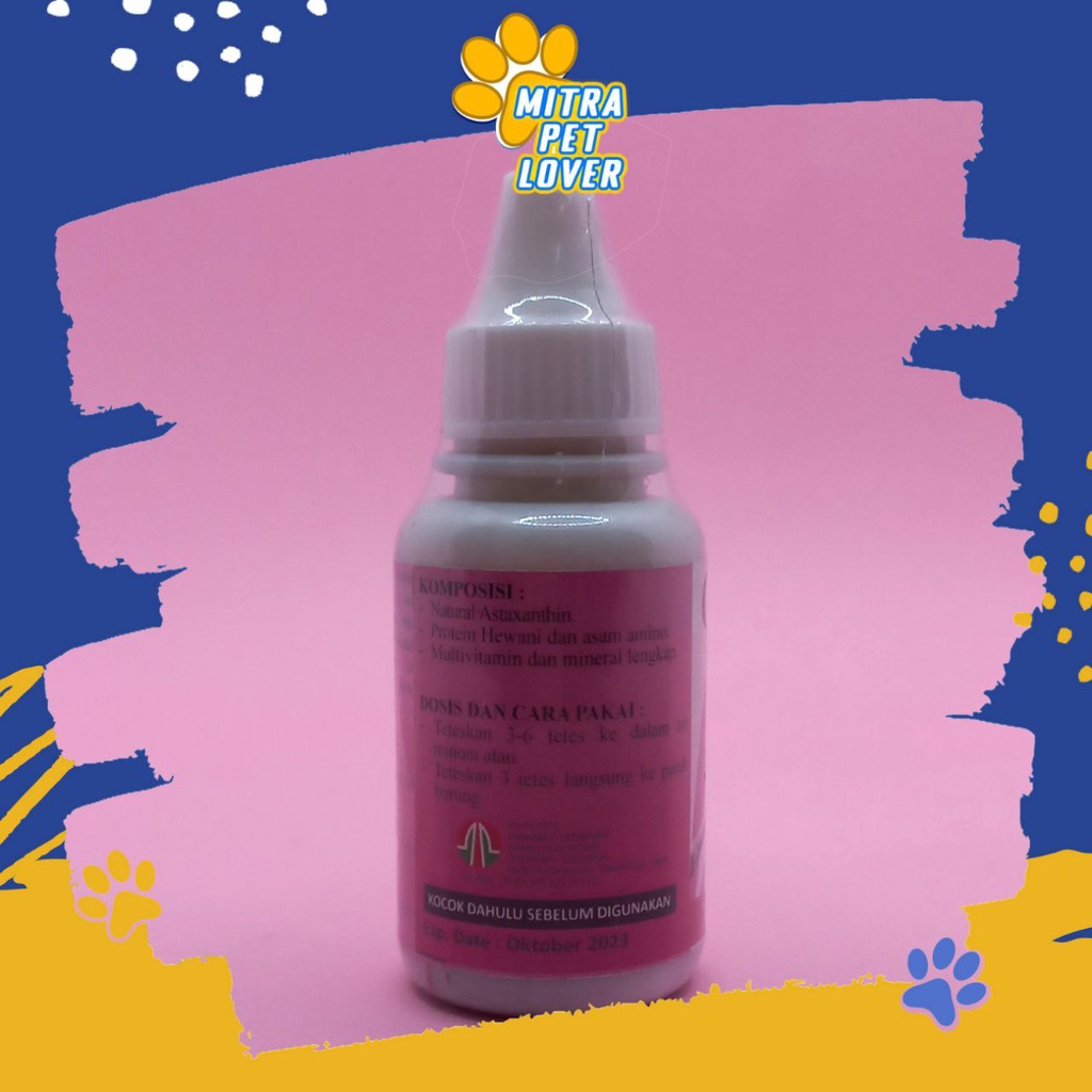 NUTRISI BURUNG KENARI - CANARY 30 ML - SUPLEMEN UNTUK MEMPERKUAT WARNA BULU - MEMPERTAHANKAN PIGMEN WARNA - AMAN - MURAH ASLI - BERKUALITAS - PET ANIMAL HEALTHCARE VETERINARY TAMASINDO OBAT KESEHATAN VITAMIN TERNAK HEWAN BINATANG PELIHARAAN MITRAPETLOVER