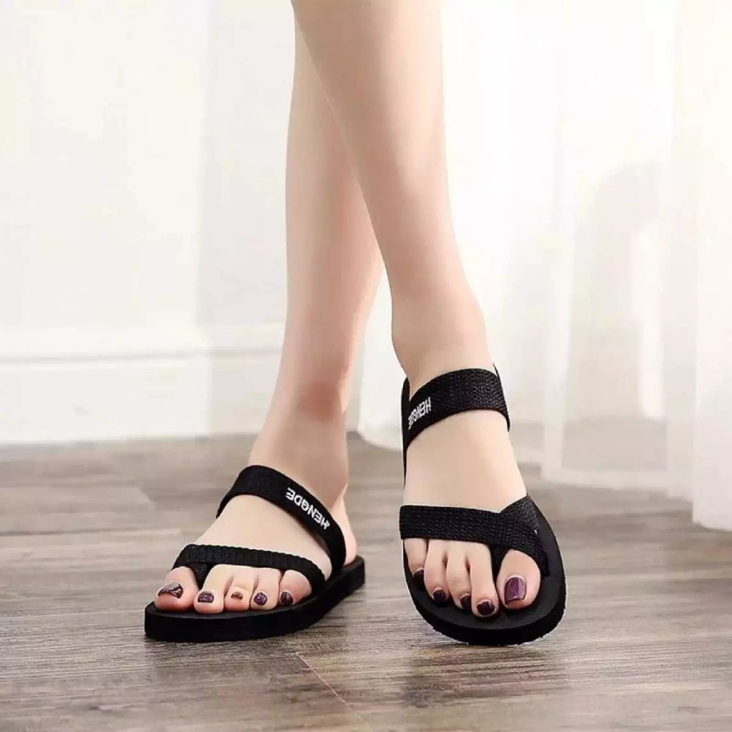 Sandal Tali Wanita Hengdee Sendal Cewek Motif Hengde Flip Flop Jepit Silang Dewasa-2