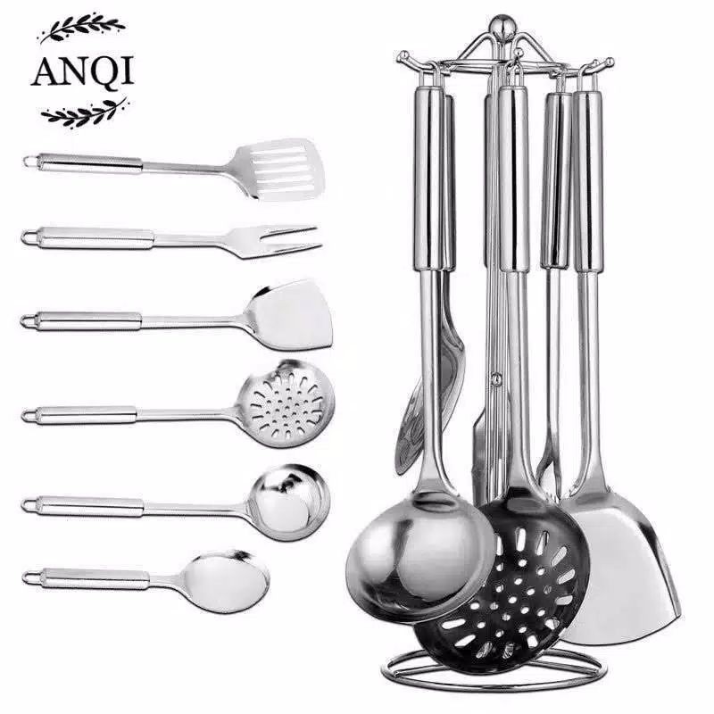 Set Alat Masak Isi 4 Dan Isi 6Spatula Kitchen Set Stainless Steel Berkualitas / RH-2180