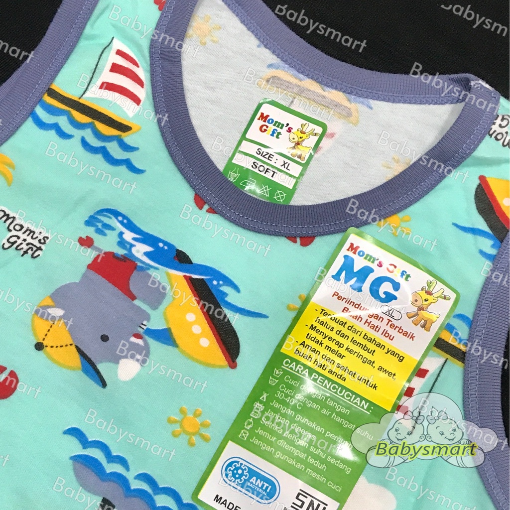 Babysmart - Setelan Singlet/Kutung Anak/Bayi FULL PRINT Motif ANIMAL MOM'S GIFT SNI Bahan 100% Katun DK PREMIUM Tebal Size S - XL