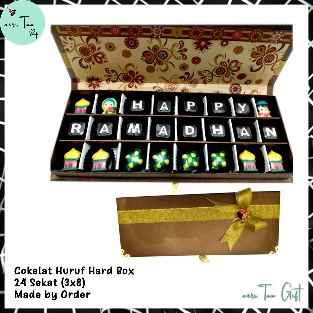 

Cokelat 24 Sekat 3x8 Hard Box | Cokelat Souvenir | Cokelat Huruf | Cokelat Angka | Cokelat Bingkisan