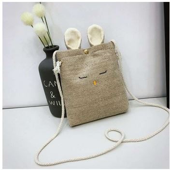 Tas Selempang Kanvas Emoticon Rabbit Fashion Wanita Korean Style Import