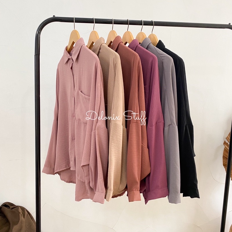 Oversize crinkle batwing top