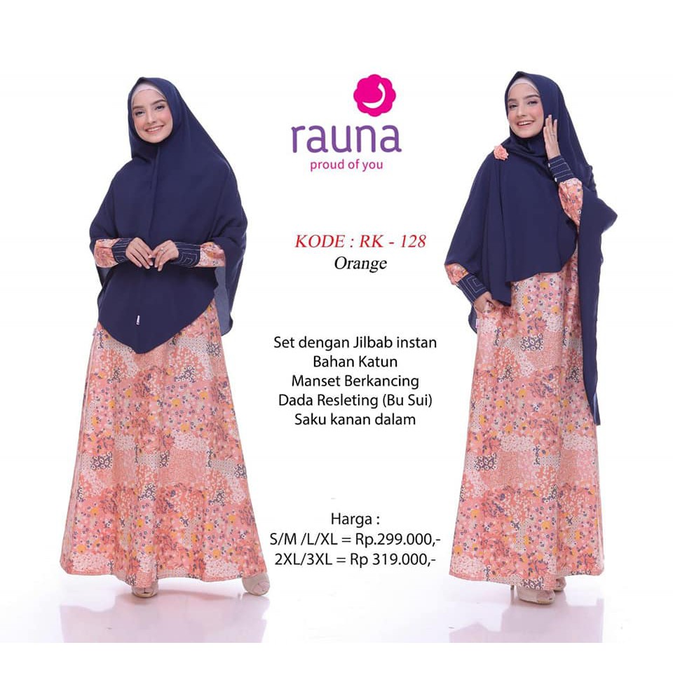 Gamis Katun Rauna Syar'i / RK - 127 / 128  / Fashion Muslim