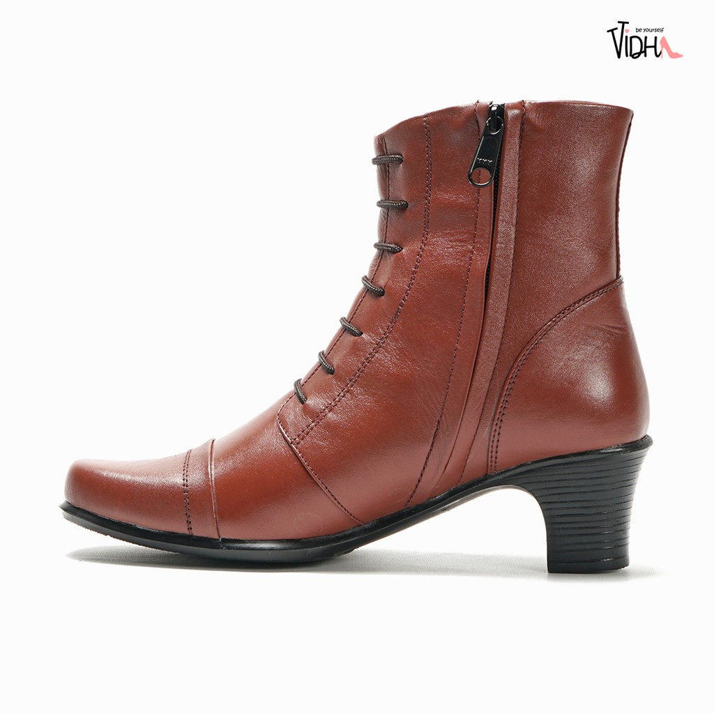Sepatu Boot Wanita High Luxury Kulit Asli Boots Premium Vidha BV2002