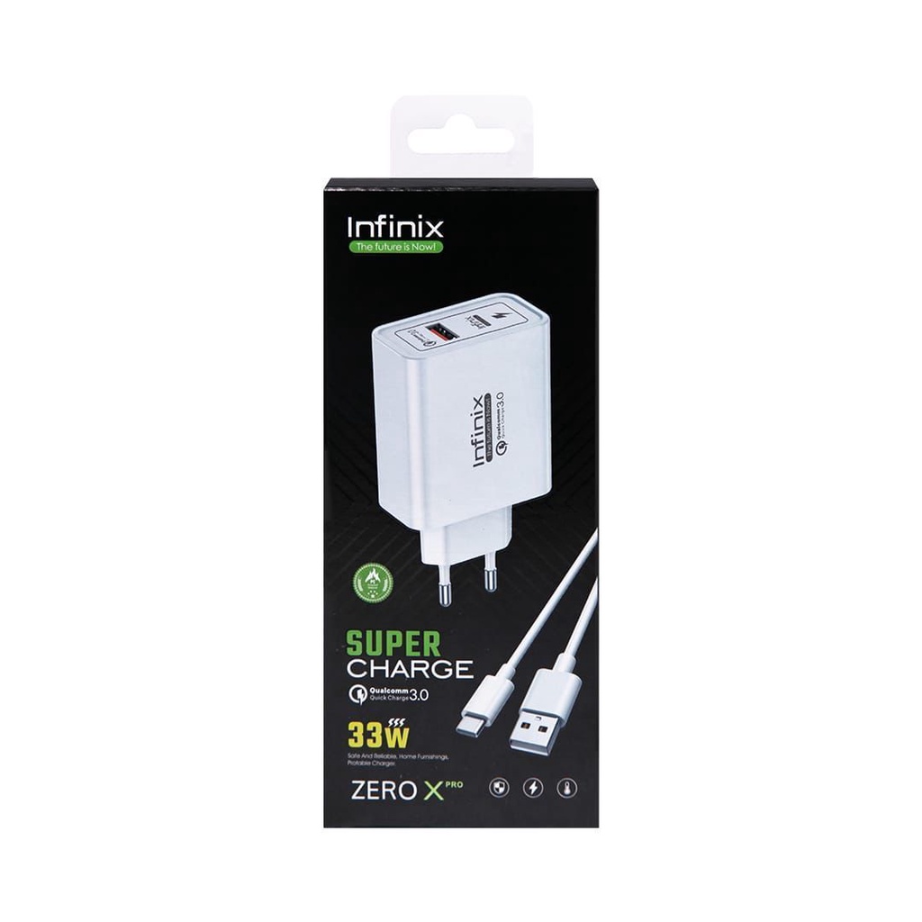 Charger Infinix Fast Charging 33W Micro &amp; Type C Qualcomm Quick Charge 3.0 AK933 &amp; ZERO X