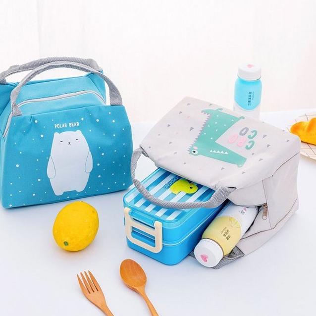 Produk Terviral Tas Bekal Cooler Bag Supermarket Anak Tahan Panas Korea Karakter Termos Motif Lucu Kotak Makan Asi