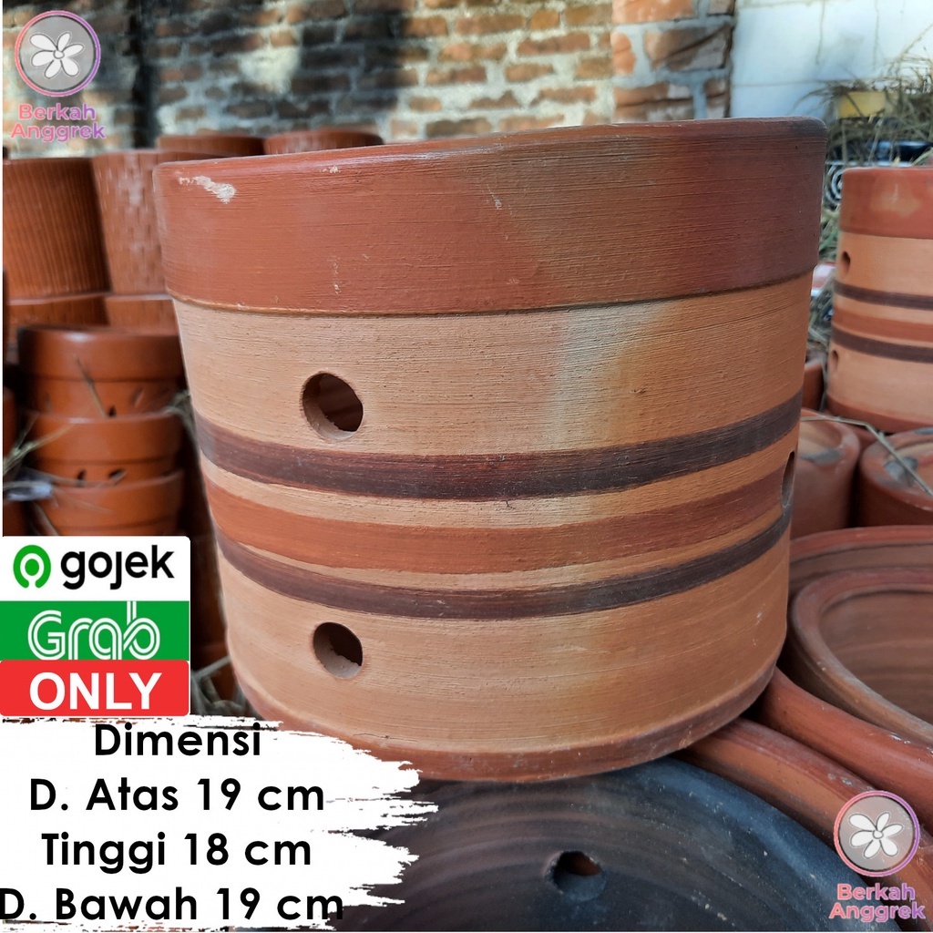 Pot Terakota Pot Tanah Liat Pot Gerabah Lukis Sedang