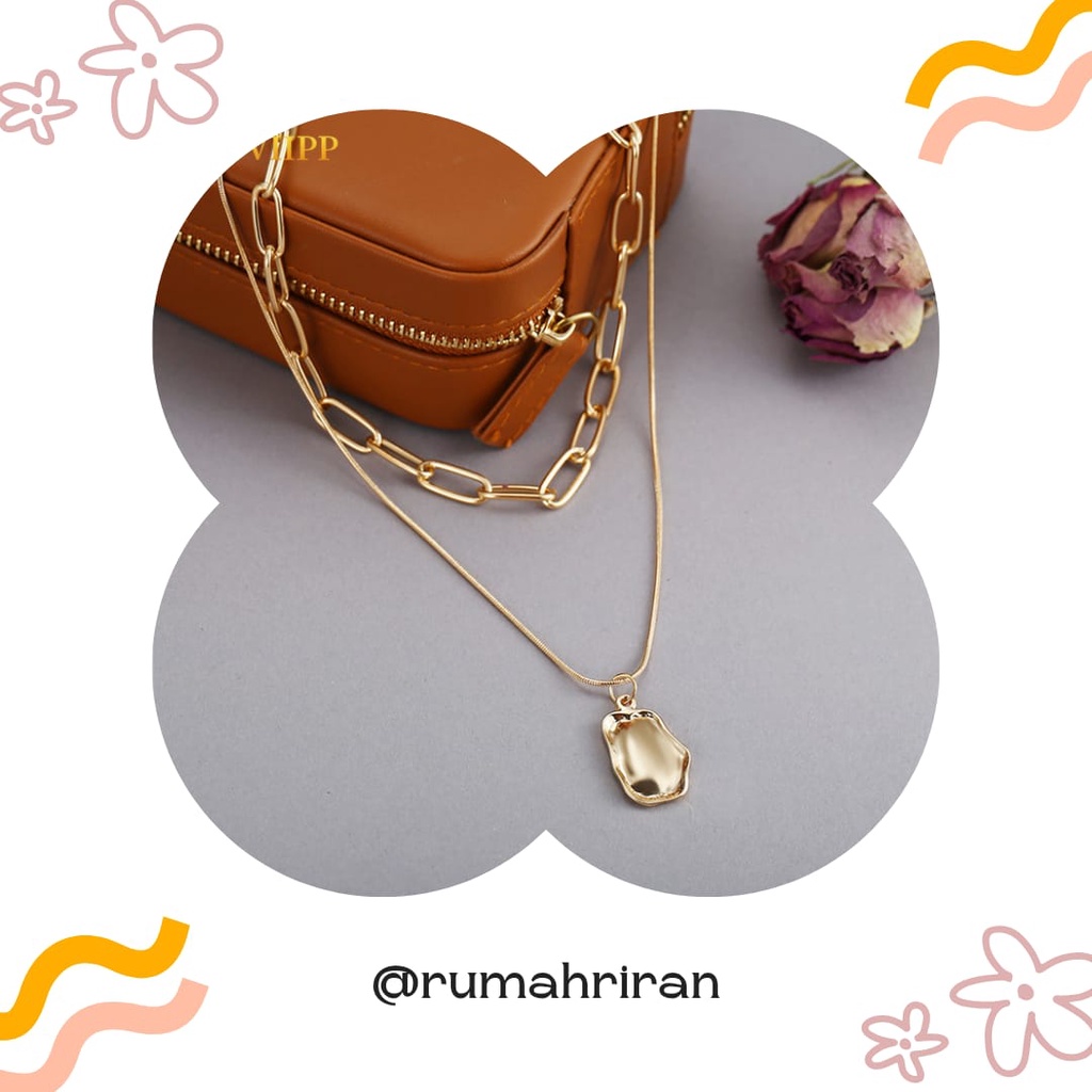 Kalung Wanita 2 Layer Fashion Korea/Kalung Wanita Premium