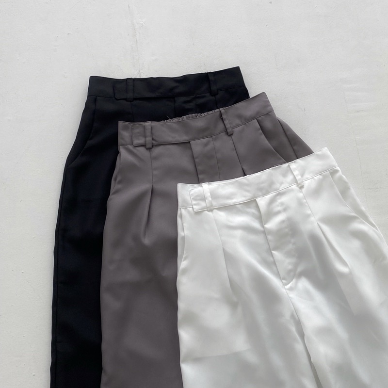 URI PANTS - POSHA Celana Panjang Highwaist Trousers Korean Basic Long Pants Highwaisted