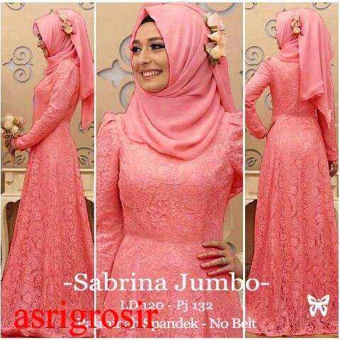 HOPYLOVY - Gamis Wanita Brukat Sabrina Jumbo