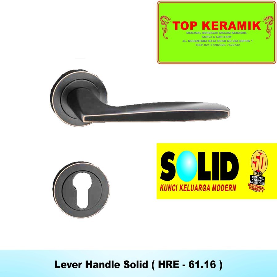 Handle Pintu Solid HRE 61.16 BLACK / Komplit Set