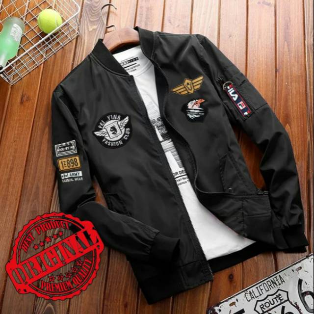BAJU PRIA FASHION PRIA JAKET PRIA JAKET COWOK MOTIF BORDIR MURAH NEW BEST SELLER BOMBER EAGLE GE9