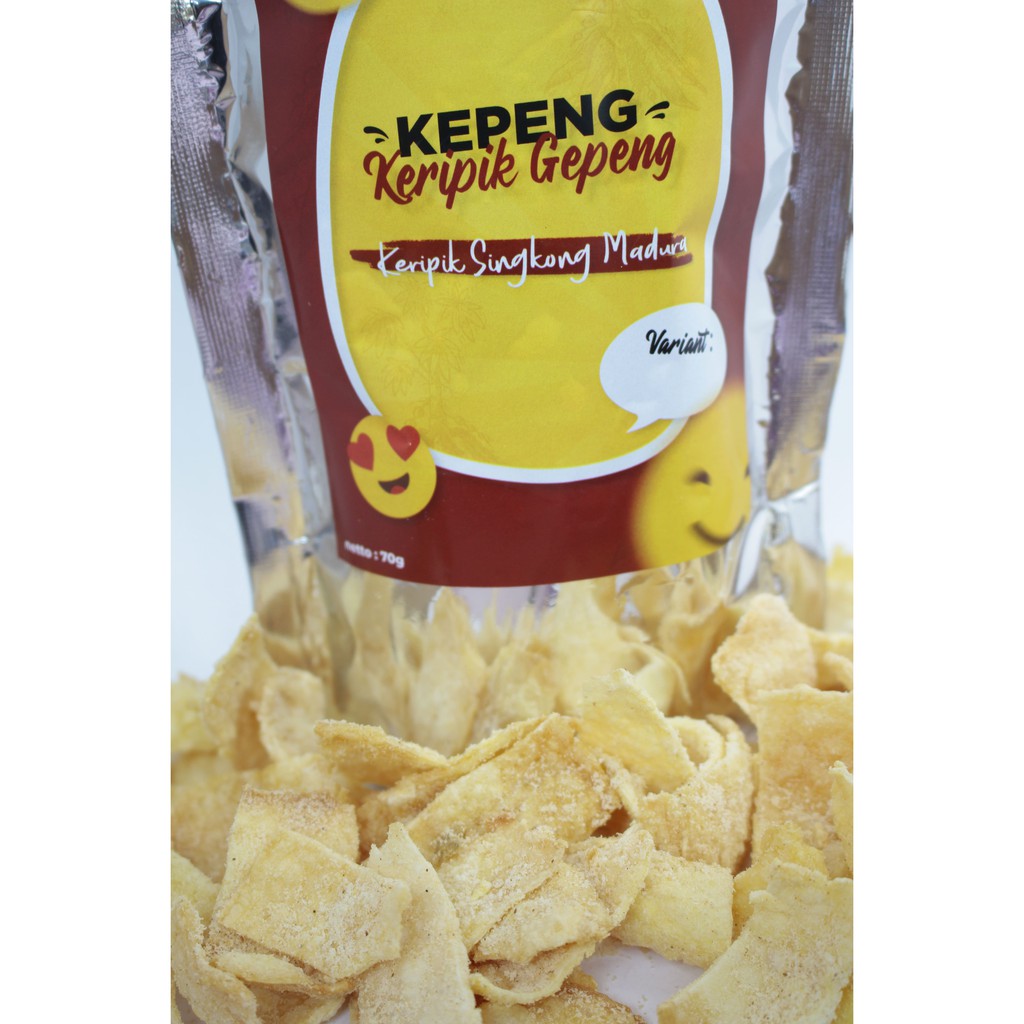 

Camilan Kekinian Keripik Kepeng (keripik singkong) Berbagai Rasa Khas Madura