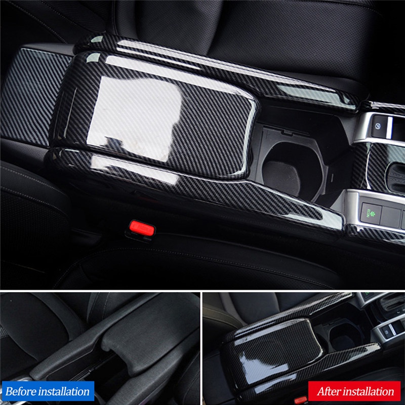 TK 11Pcs Gear Panel Trim Shift Panel Box Decoration Cover sticker Automatic Transmission For Honda Civic 10th 2016-2020