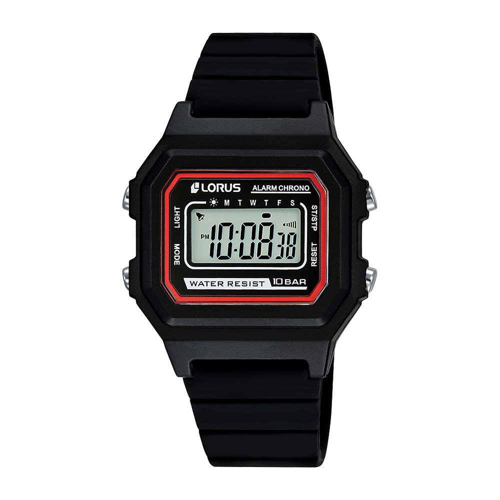 Lorus R2315NX9 Jam Tangan Anak Original Digital Hitam Rubber Kotak 38mm R2315NX-9