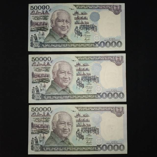 Jual Uang Kuno Rp 50000 50rb Rupiah Soeharto Pak Harto Soeharto Mesem