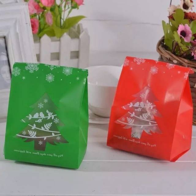 Plastik packing Christmas tree/ plastik natal cookies souvernir hadiah