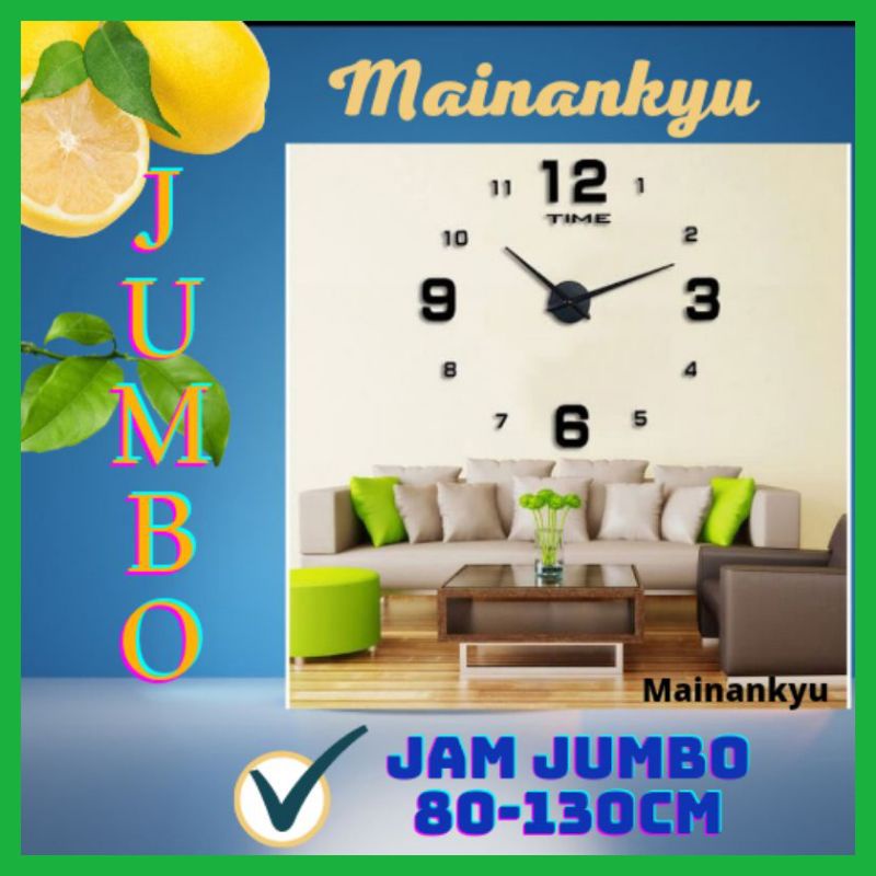 (MAINANKYU) Jam Dinding Jumbo DIY Unik Untuk Ruang Tamu/Kamar 80-130CM