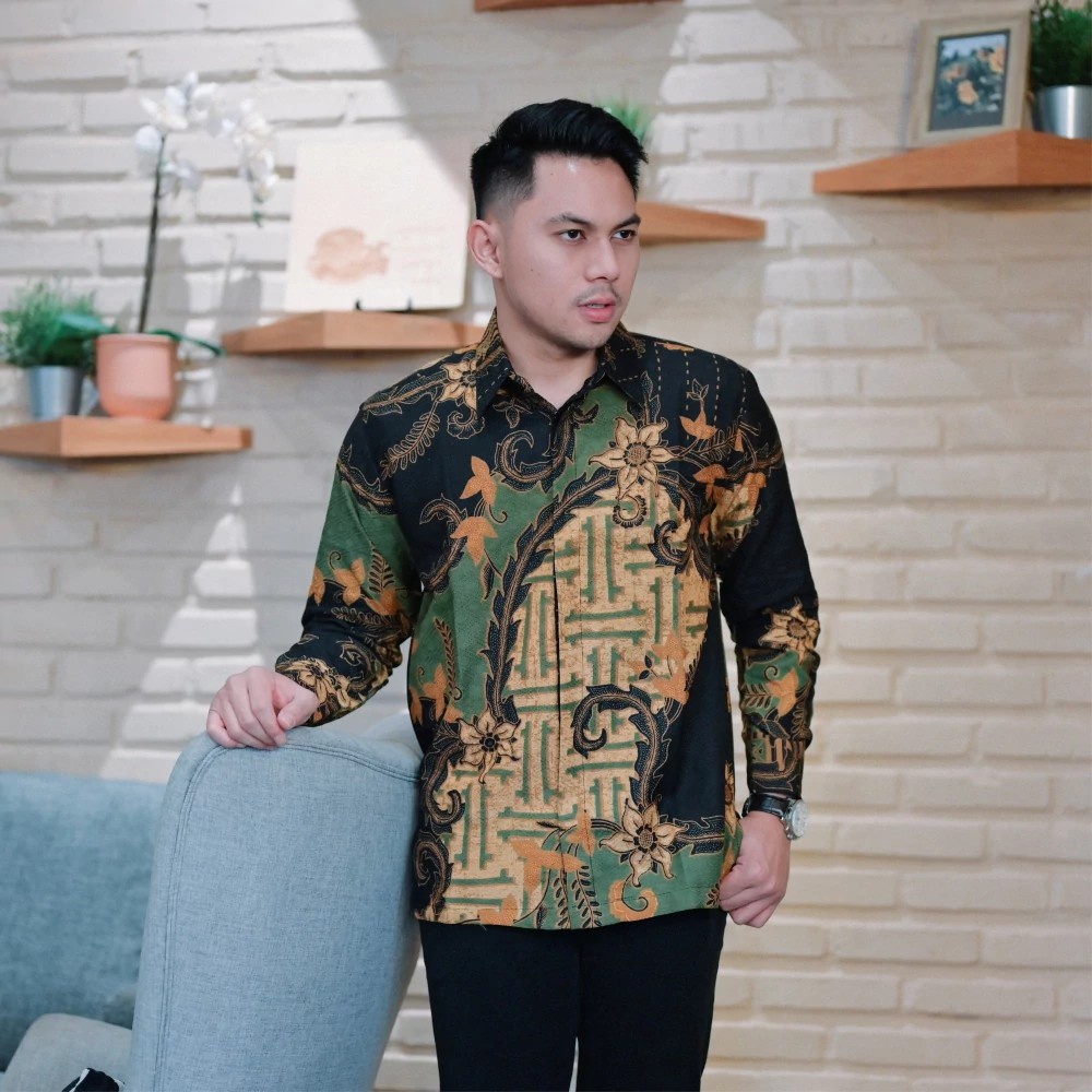 BATIK PREMIUM MODERN baju batik pria lengan panjang S M L XL XXL BAJU KEKINIAN BATIK SOLO MURAH