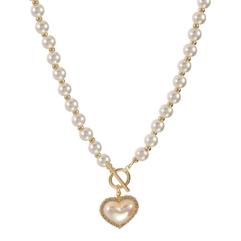 Kalung Choker Hias Manik-Manik Mutiara Berlian Imitasi Gaya Korea Untuk Wanita