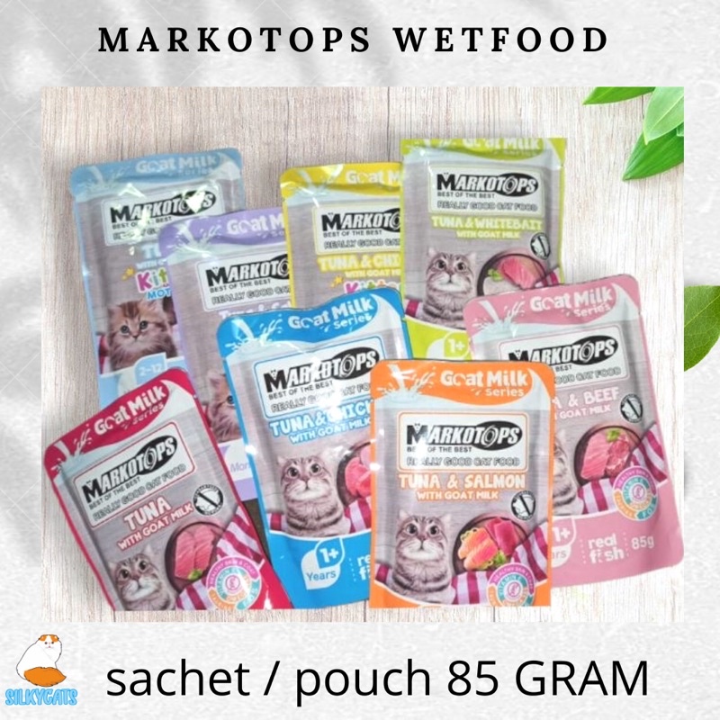 wetfood markotops markotop sachet / pouch 85gr. makanan basah kucing adult &amp; kitten