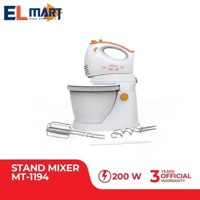 Maspion mixer com MT1194  hand stand mixer MT 1194 200 watt