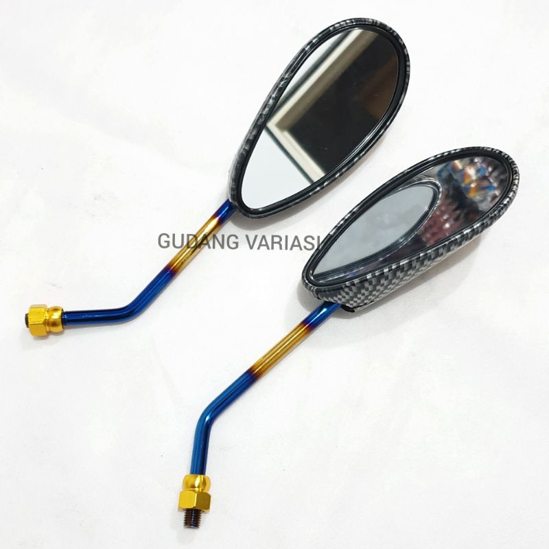 Spion carbon karbon Tangkai twotone model satria Fu-1
