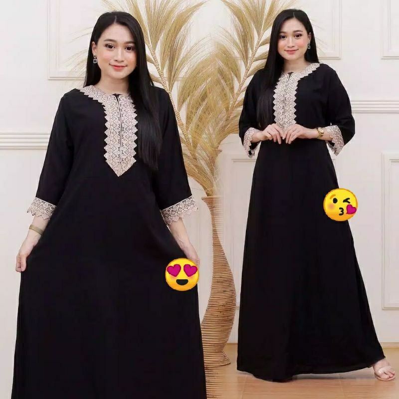 [PROMO 4.4] DASTER AISYAH ZEEMA | DASTER ARAB MURAH KEKINIAN JUMBO MANOHARA RAYON KARAKTER VIRAL-Hitam