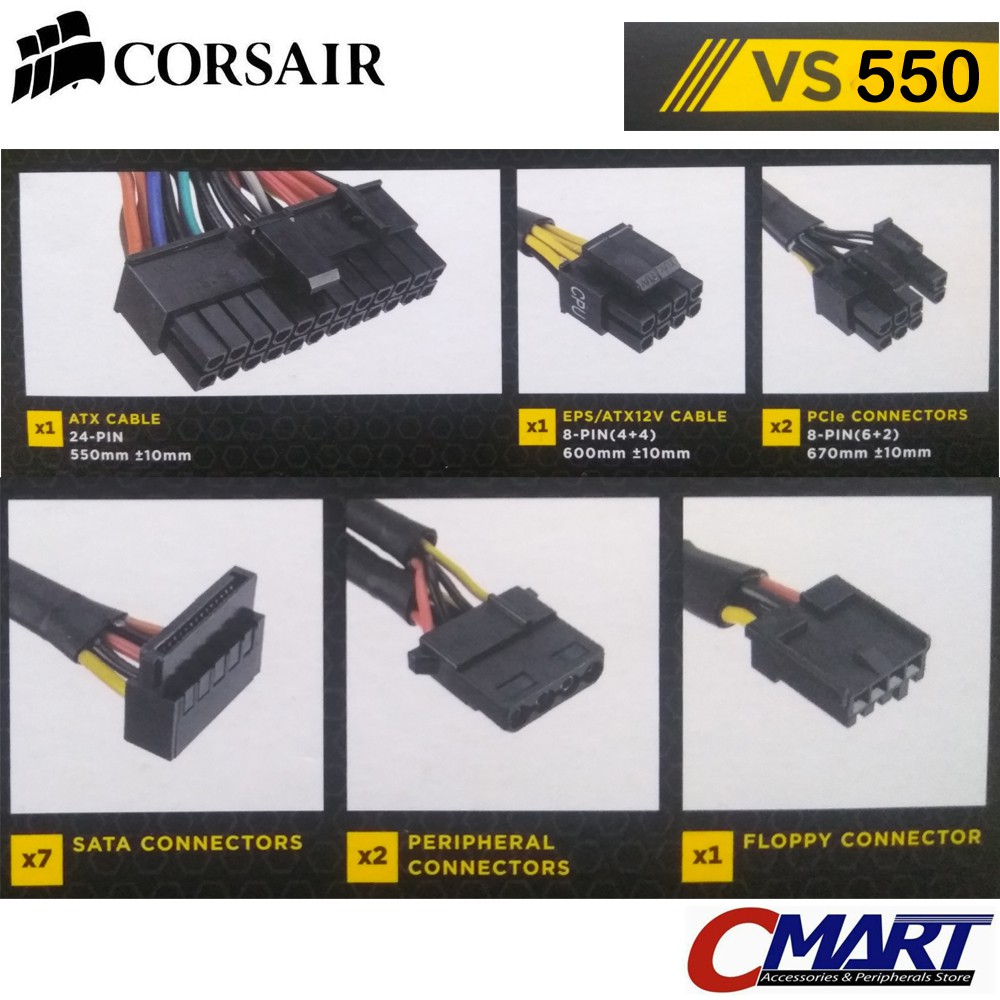 Afstemning En skønne dag guiden Jual Corsair VS Series VS550 PSU ATX Power Supply True Gaming 550W 550 watt  | Shopee Indonesia