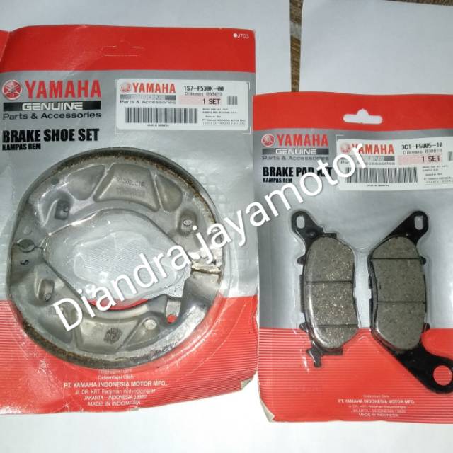 Paket kampas rem asli Yamaha all matic Mio j.sporty.soul.xeon. jup.mx