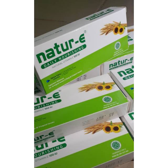 Natur-E 100 IU ijo Harga/ Bok=16 kapsul (Vitamin E memelihara kesehatan kulit)