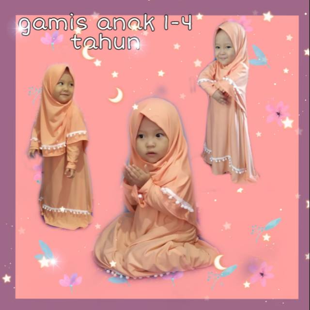 Gamis anak perempuan dan baju muslim bayi 6 bln-4 tahun