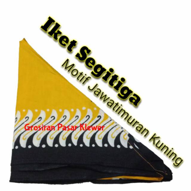 Iket Kepala Batik / Slayer Batik / Udeng Batik Segitiga Motif Jawa Timuran Kuning