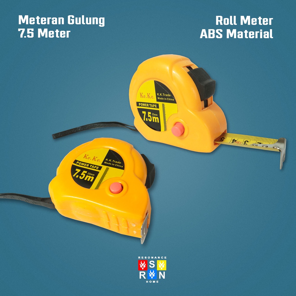 Meteran 7.5 Meter Murah | Meteran Tukang Bangunan Roll | Measuring Tape Roll Resonance Home