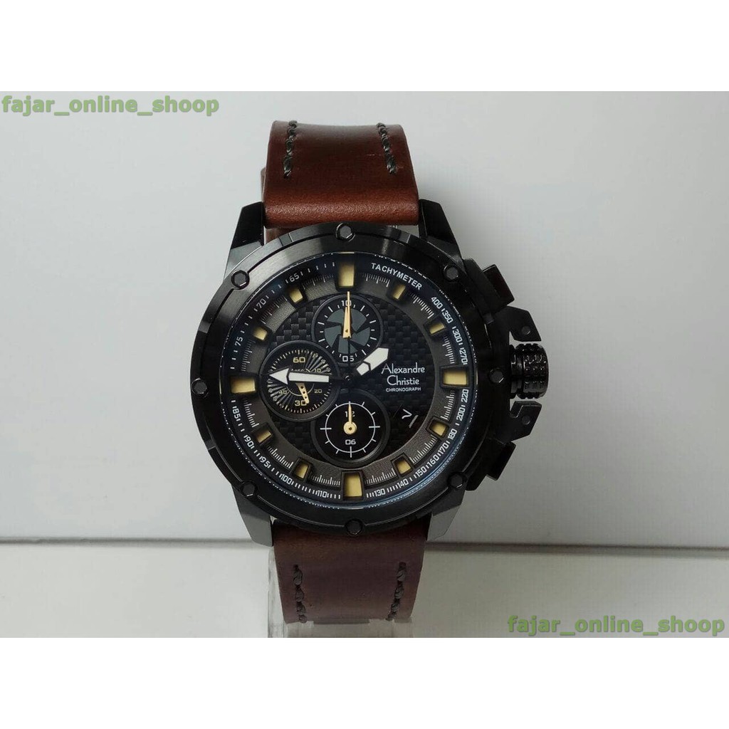 Jam Alexandre Christie AC 6390MC Black Brown Original