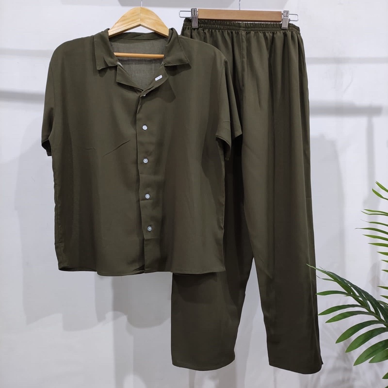 PIYAMA KANCING POLOS | PIYAMA RAYON POLOS-KCPD MINT TUA