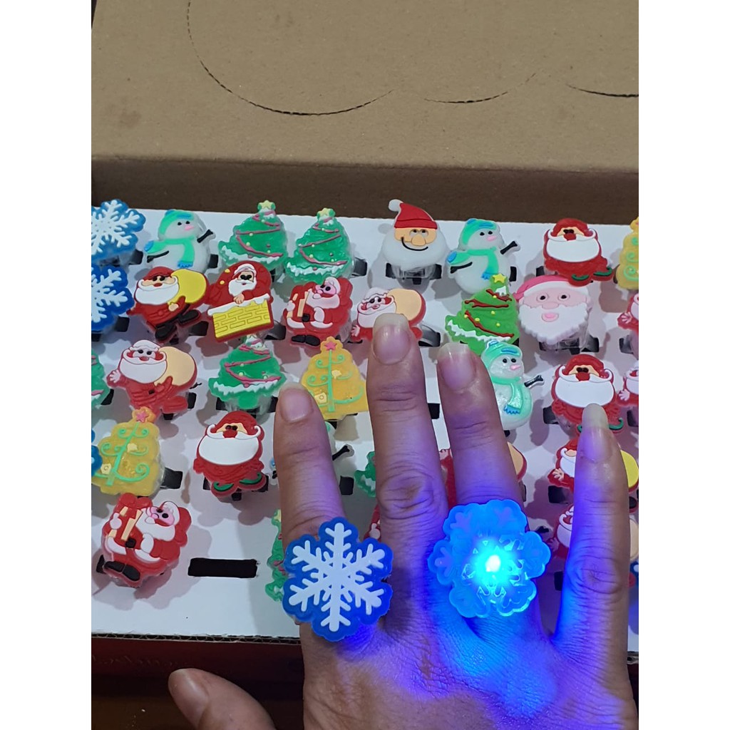 SO Mainan Cincin lampu led NATAL anak flash ring led random fashion pesta anak