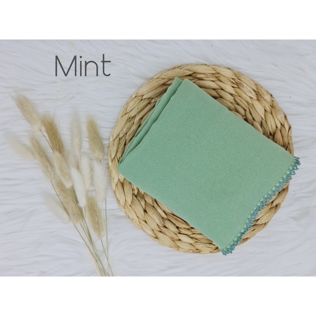 Pashmina Picot Crochet Diamond Stretch-Mint