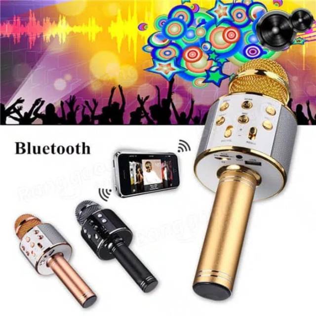 WS858 MICROPHONE BLUETOOTH / WSTER WS-858 MIC KARAOKE WIRELESS KTV