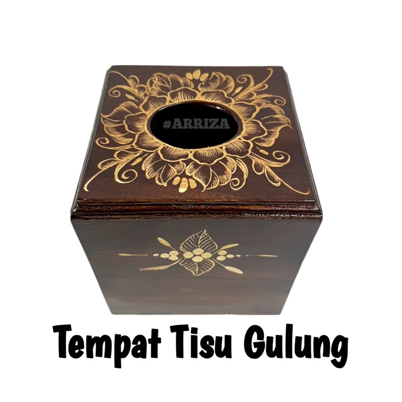 TEMPAT TISU / TISSUE BOX / KOTAK TISU / TEMPAT TISSU GULUNG DARI KAYU JATI ASLI