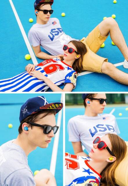 Earphone Bluetooth Ultra Mini dengan Mic - Black (OMSK79BK)