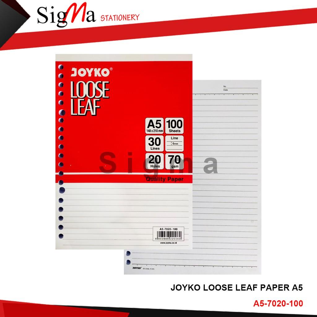 

Loose Leaf A5 / Isi Binder JOYKO 100 lembar Bagus Dan Halus Tidak Mudah Robek (Pack)