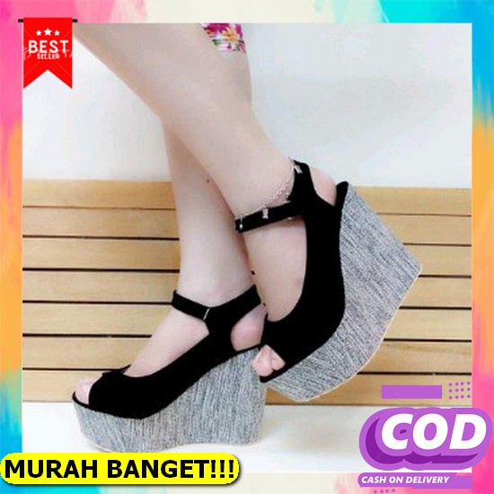 Sepatu Kuliah Wejes Wedge Wedges Super Murah Dan Berkualitas Cafana Sandal Wedges Wanita Tinggi 12Cm
