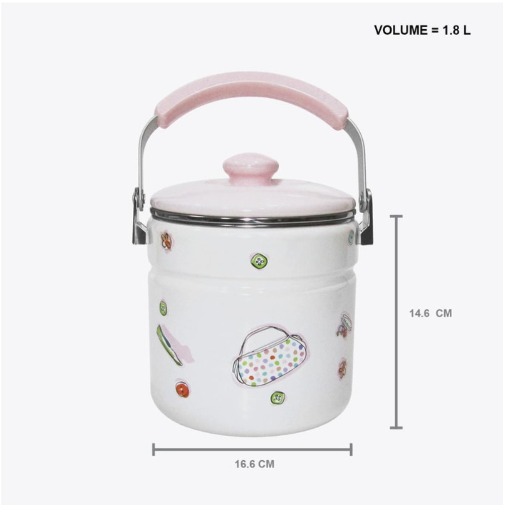 Rantang Makanan / Sup Tunggal bahan enamel - diameter 16 cm