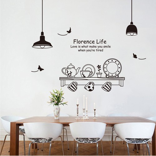 Wall Sticker Decor Lampu Vintage Dekorasi Hiasan Stiker Dinding Kamar Tidur Hotel Ruang Tamu Rumah M