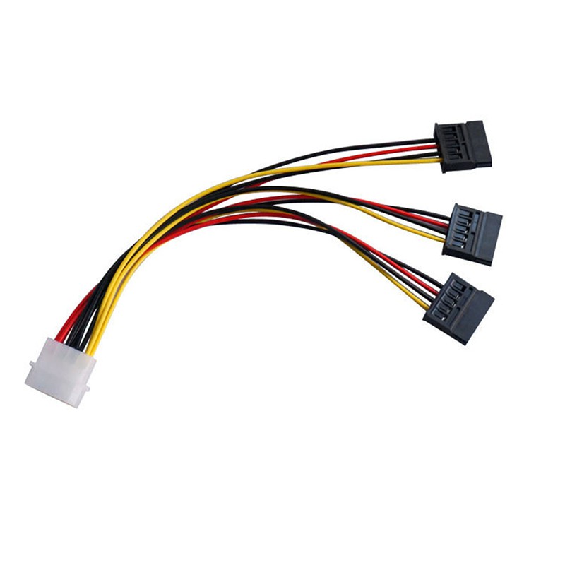 (Ele) Kabel Power Splitter 4 Pin Ide Molex Ke 3 Serial Ata Sata Warna Putih