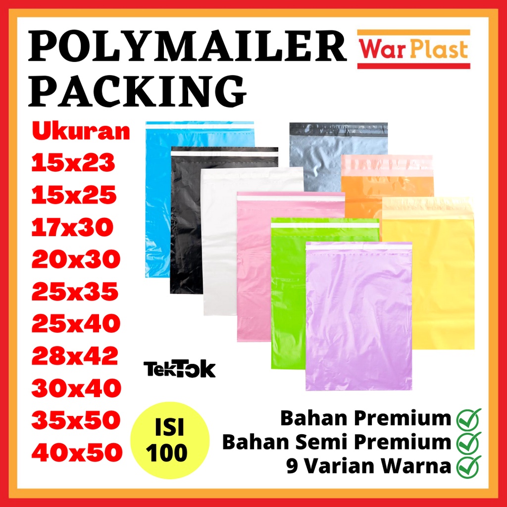 Plastik Packing Polymailer PE Olshop Kantong Plastik Lem Tebal Termurah Grosir